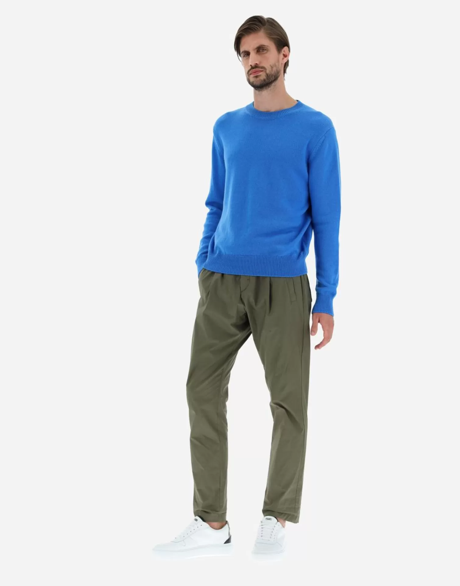 Herno Pulls Et Cardigans>Sweater In Eternity Cashmere Open Blue