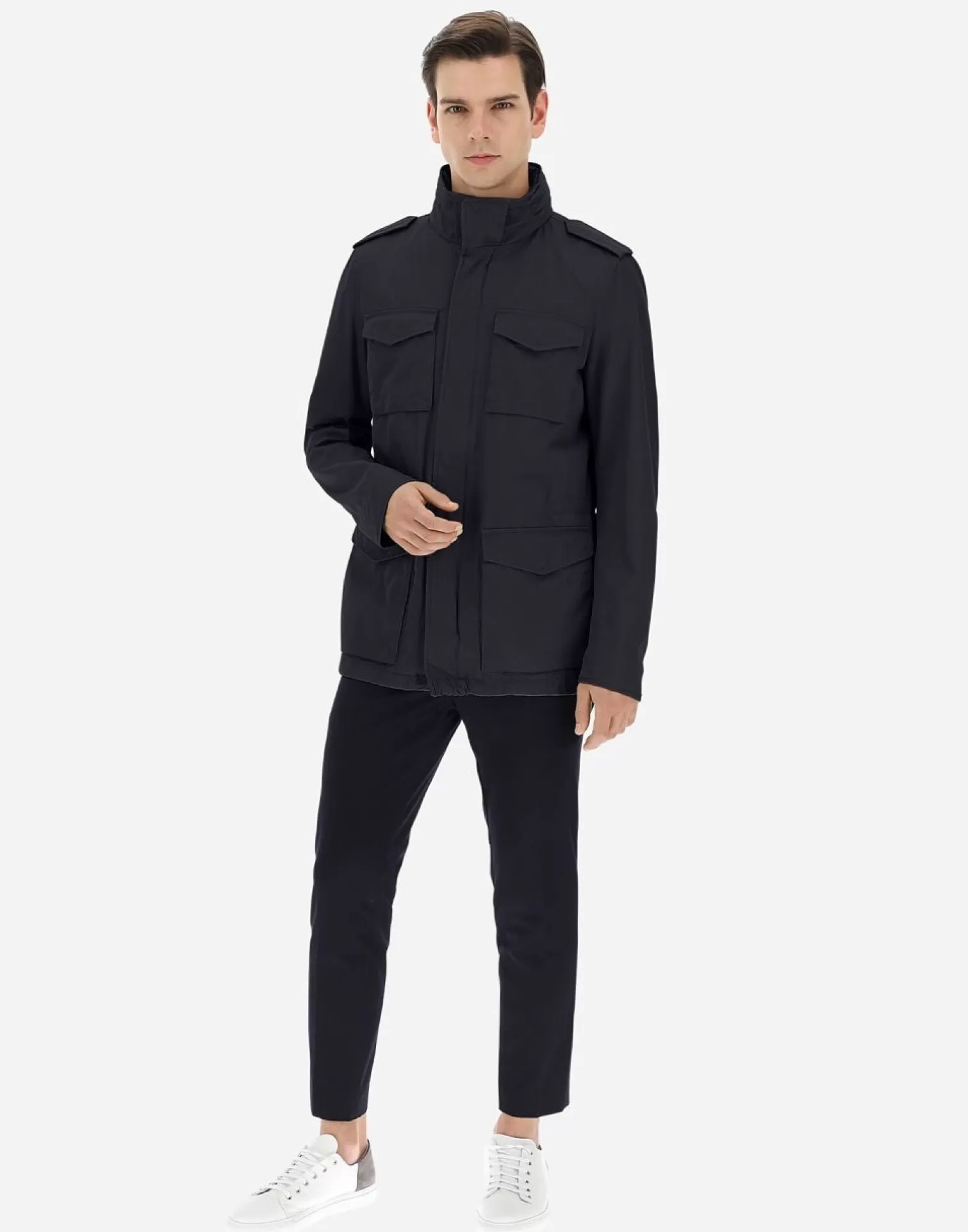 Herno Vestes Militaires>Tigri Washed Field Jacket Navy Blue