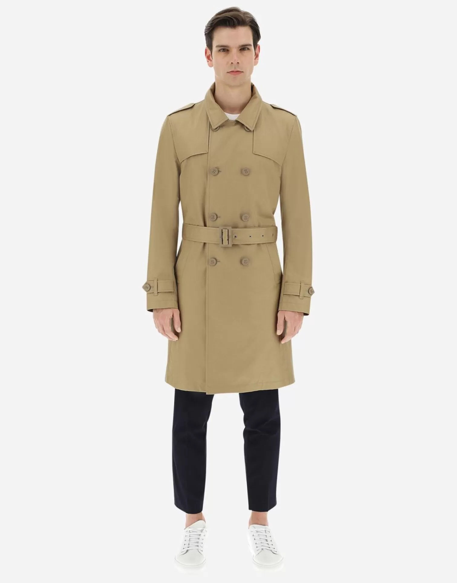 Herno Manteaux Et Trench-Coats>Trench Coat In Delon & Monogram Sand