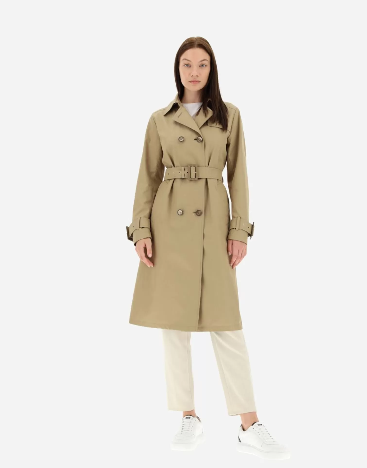 Herno Manteaux Et Trench-Coats>Trench Coat In Delon & Monogram Sand