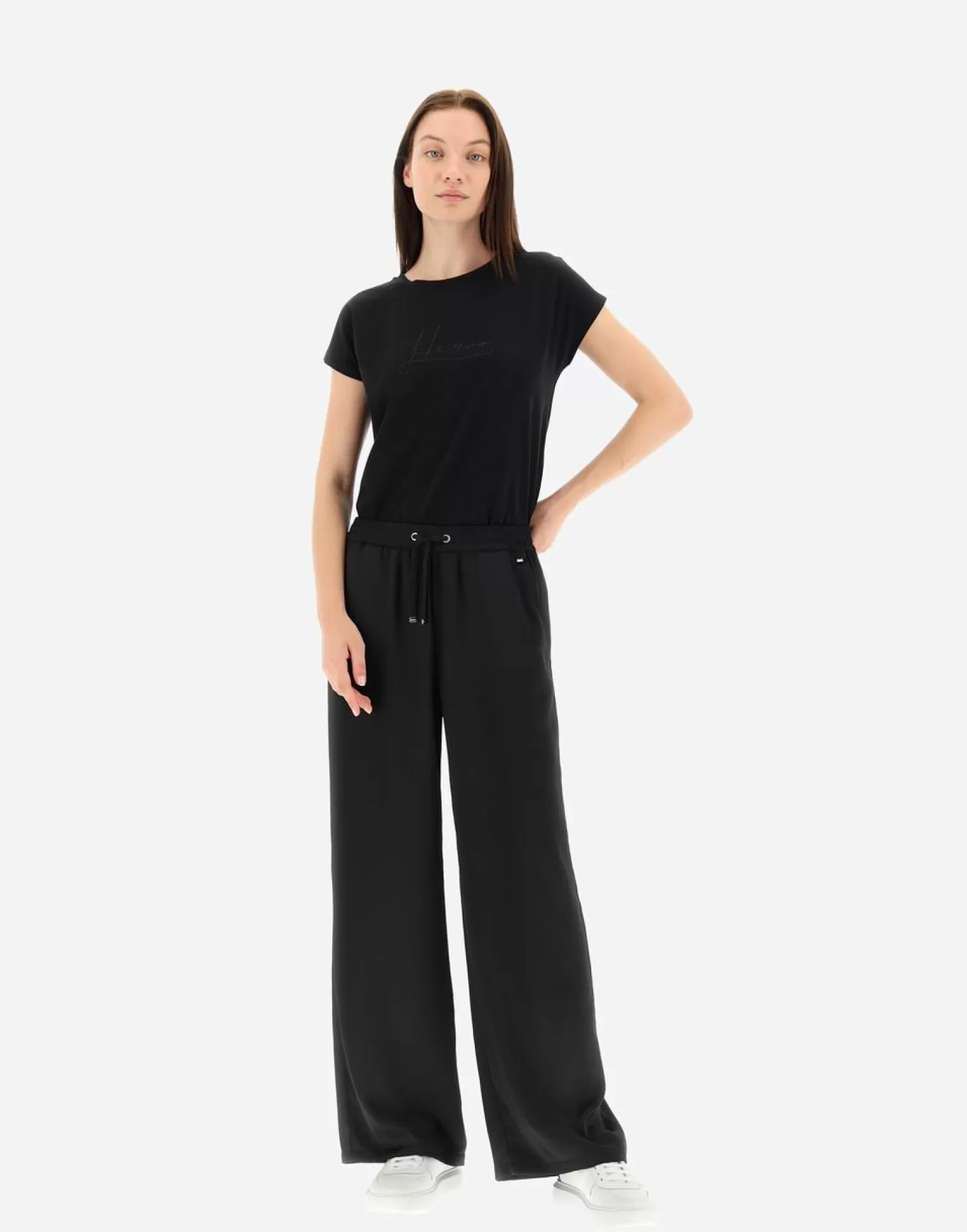 Herno Pantalons>Trousers In Casual Satin Black