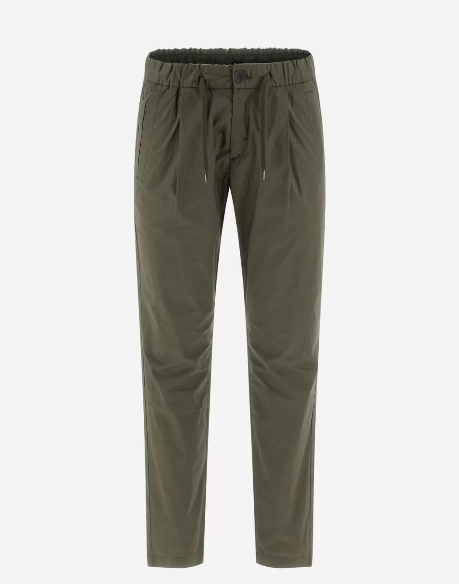 Herno Pantalons>Trousers In Light Cotton Stretch Light Military