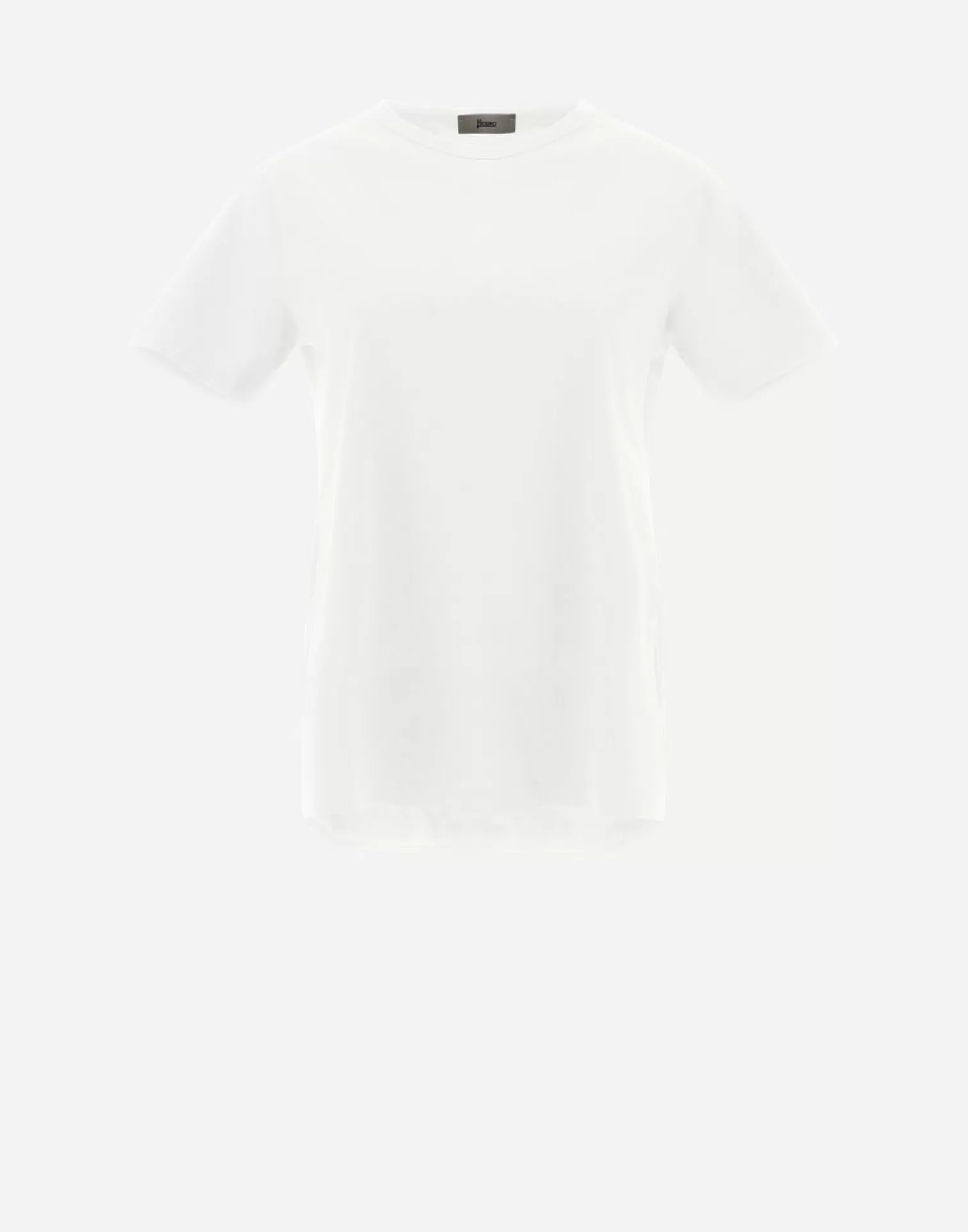 Herno T-Shirts>T-Shirt In Chic Cotton Jersey & New Techno Taffeta White