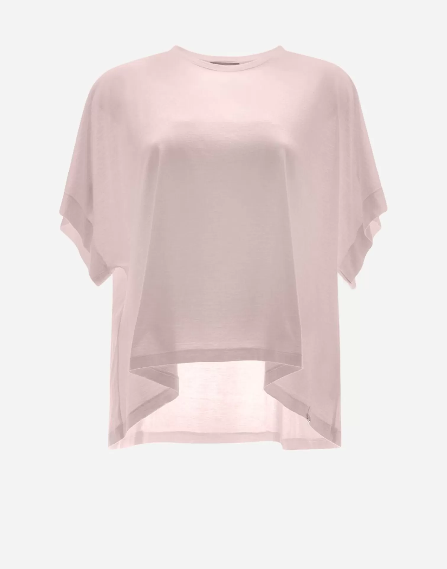 Herno T-Shirts>T-Shirt In Silk Jersey Pink