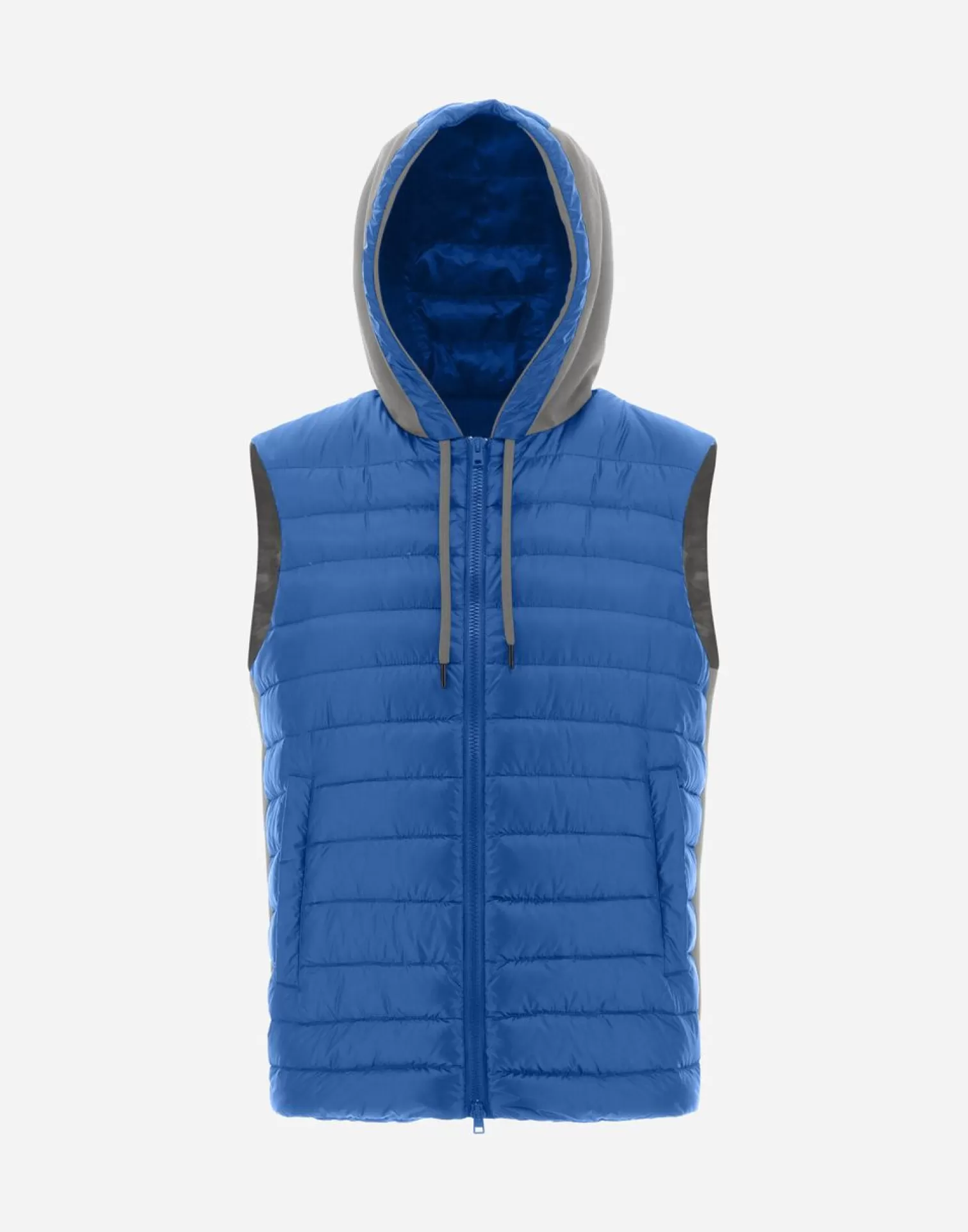 Herno Doudounes Courtes>Waistcoat In Nylon Ultralight & Fleece Turquoise