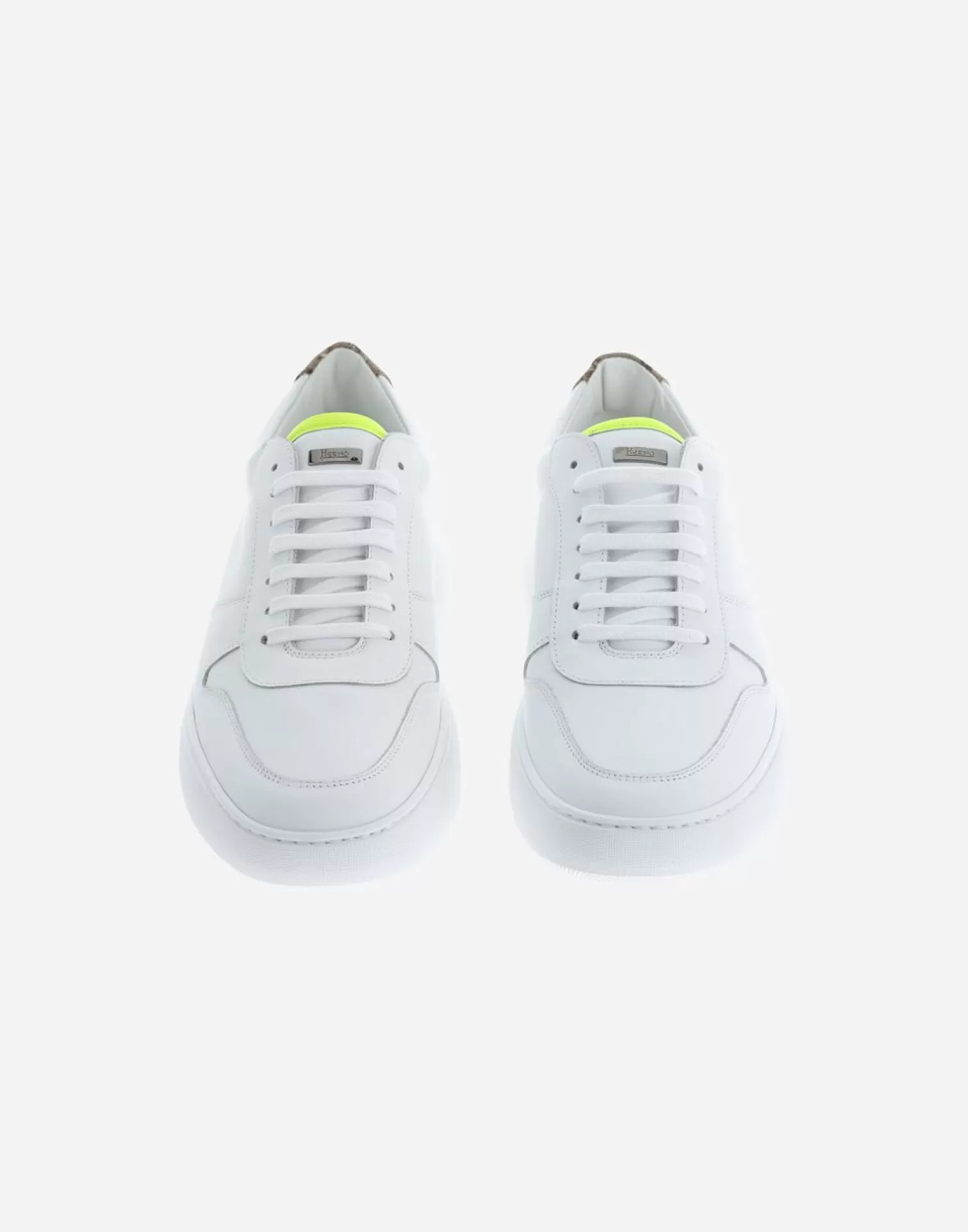 Herno Chaussures>Women'S Monogram Court Shoes White/Yellow